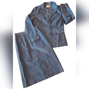 Vintage 70s Ultra Suede Skirt Suit